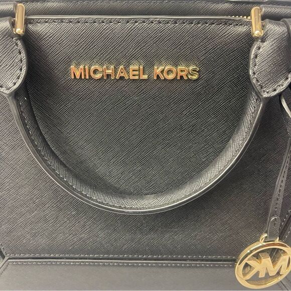 Michael Kors Prism Satchel With Matching wallet Black Saffiano Leather - Picture 12 of 16